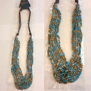 Turquoise and Leather Necklace